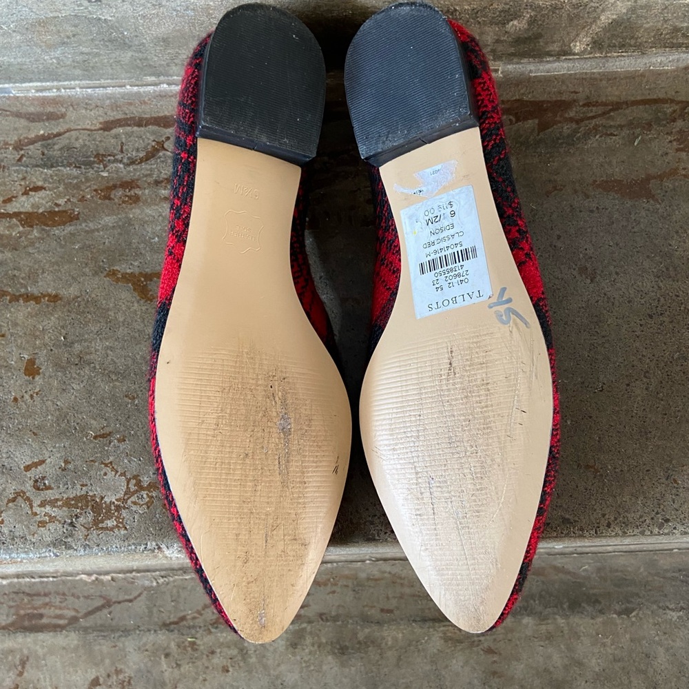 Talbots red/black plaid ballet flat - Picture 9 of 9